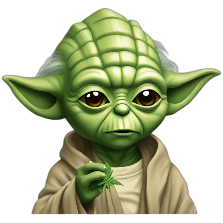 Yoda smoking weed emoji