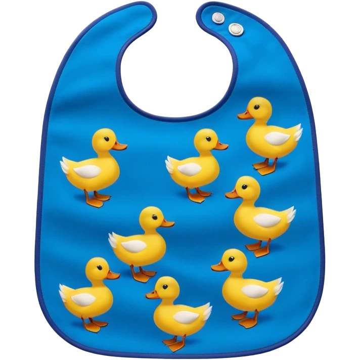 Blue bib with duck print emoji