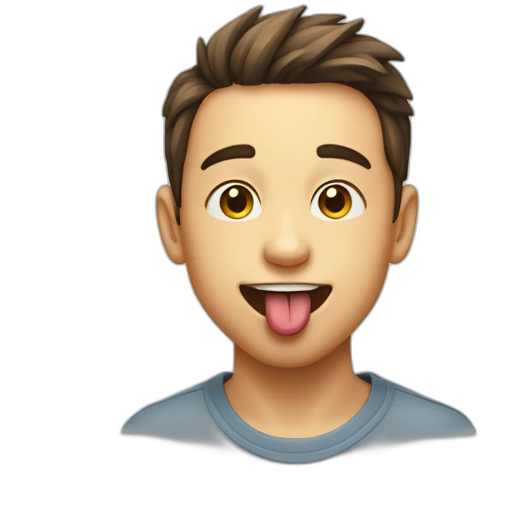 boy tongue out face emoji
