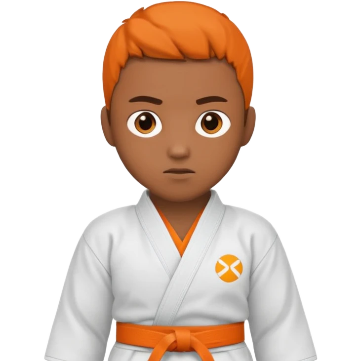 judoka brun avec ceinture orange emoji