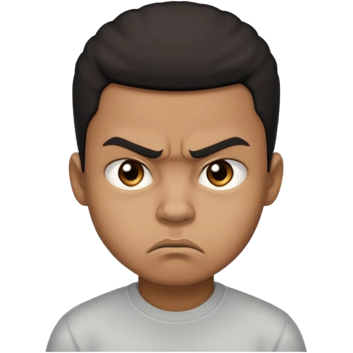 Angry  Mad black boy with low taper  emoji
