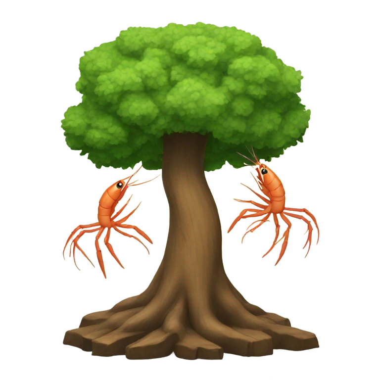 Tree with shrimp  emoji