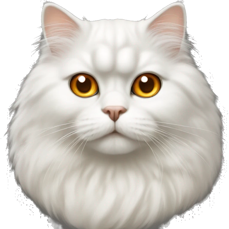 white Persian cat furry orange light brown mixed eyes emoji