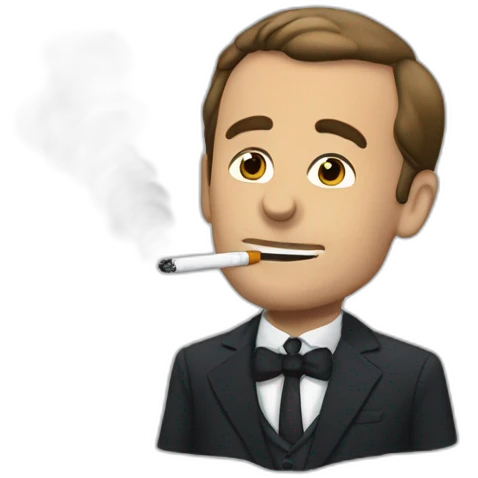 macron smoke cigarette emoji