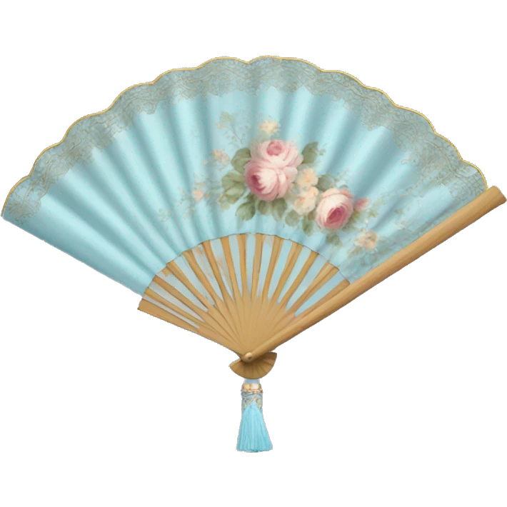 rococo hand fan Sky bleu  emoji
