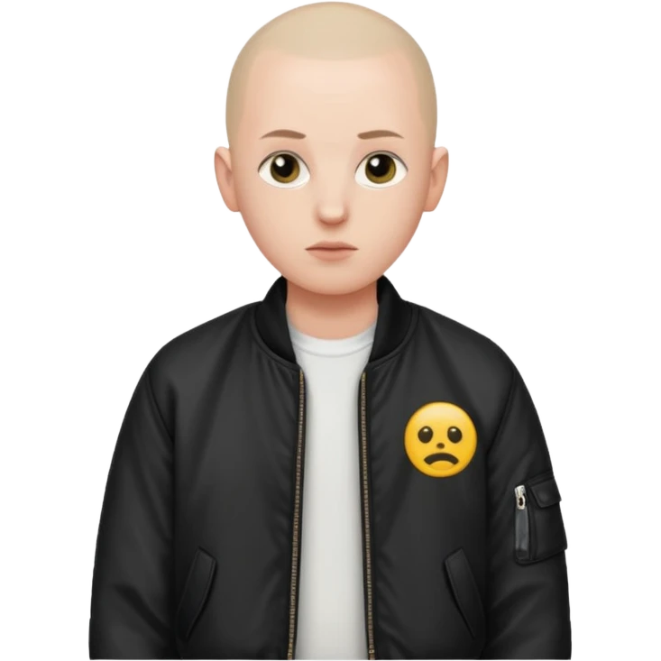 skinhead in black bomber jacket emoji