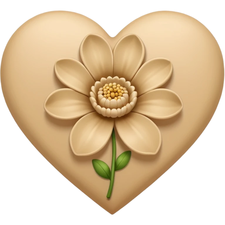 Beige Anatomy heart + beige flower emoji