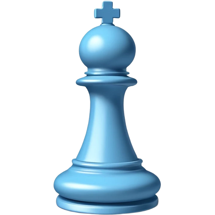 
chess bishop piece object, classic bishop shape with top slit, 3D cartoon, glossy material, soft shadow, mobile game icon style, centered, clean background, no text, no watermark
 emoji
