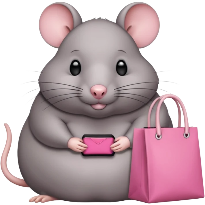 Fat rat with a Sephora bag emoji