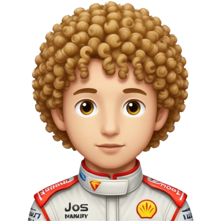 Formula one driver curly head boy emoji