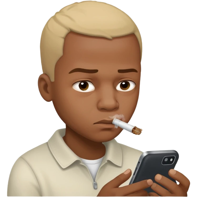 black man doing a line of coke from his phone emoji