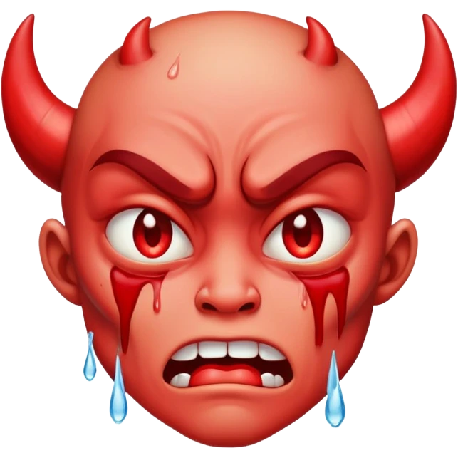 crying demon with tears emoji