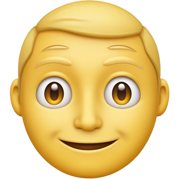 Normal yellow face emoji but head turned to the right while smirking and looking back emoji