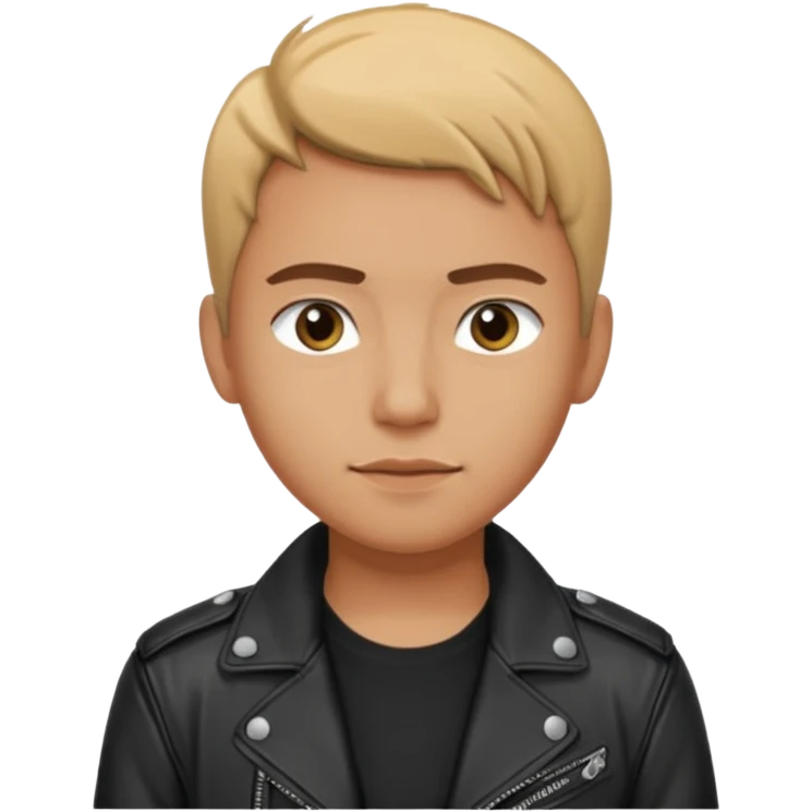 Black leather jacket with black shirt  emoji