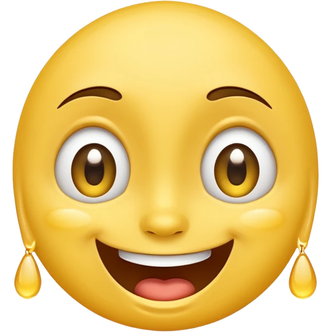 Smile with A joyful face emoji with wide eyes and a big smile, tears of laughter flowing.  emoji