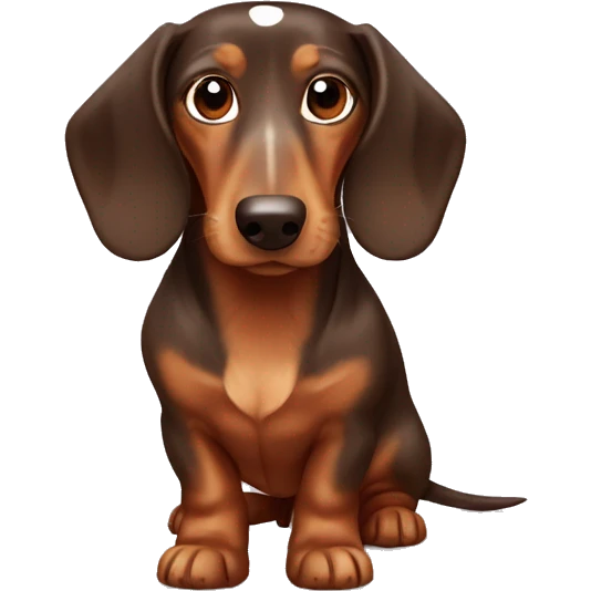 Brown dachshund with white spots long hair  emoji