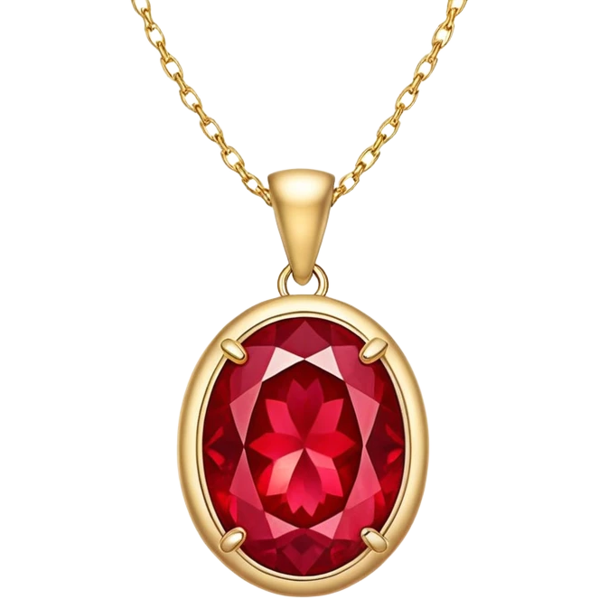 ruby pendant radiating a luminous aura of passion and renewal emoji