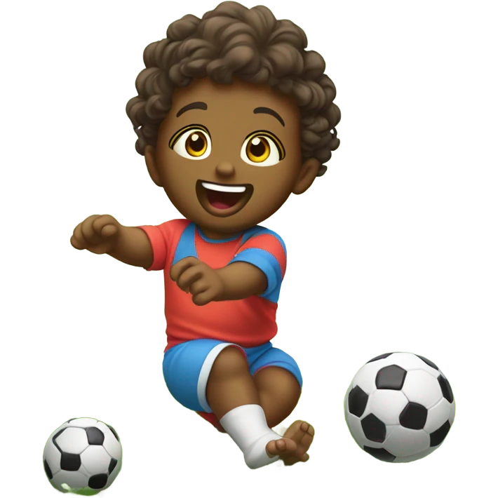 Baby playing soccer emoji