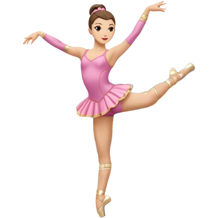 Una chica con vestuario de bailarina urbana con las piernas flexionadas, el dedo índice en la boca, el tren superior inclinado hacia la izquierda y con la cadera proyectada hacia la izquierda emoji