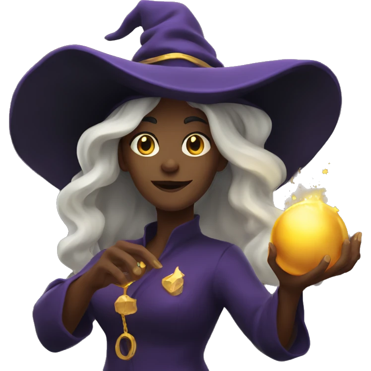 witch doing gold spell emoji