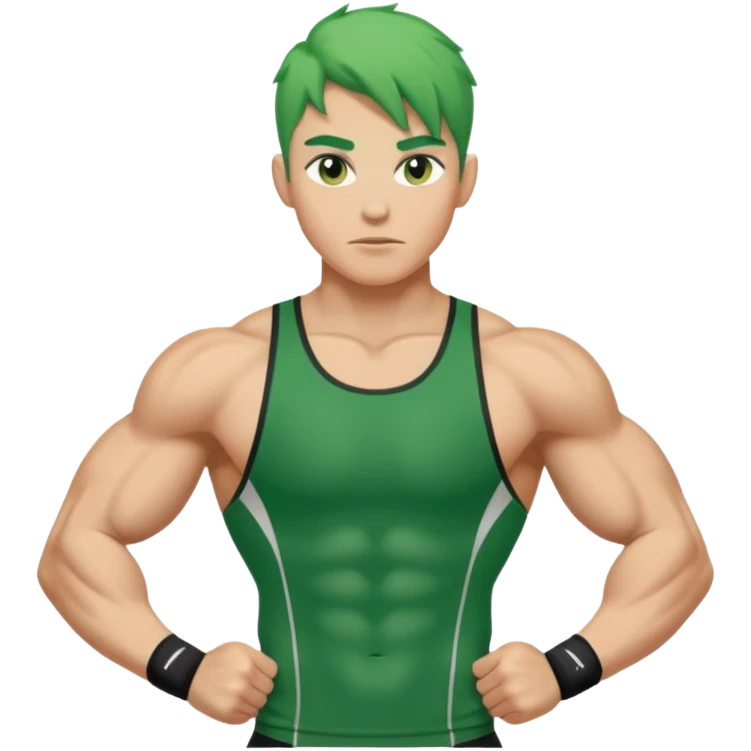 green haired, athlette emoji