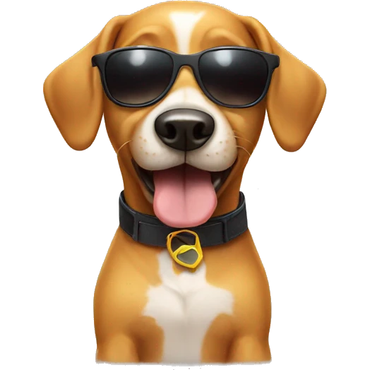 Dog wearing sun glasses emoji