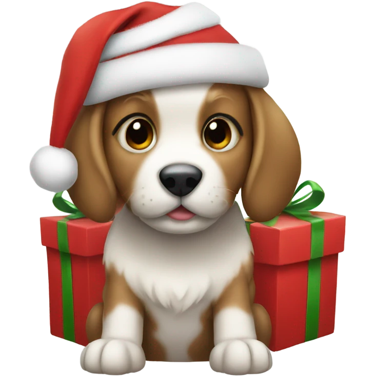 Christmas puppy emoji