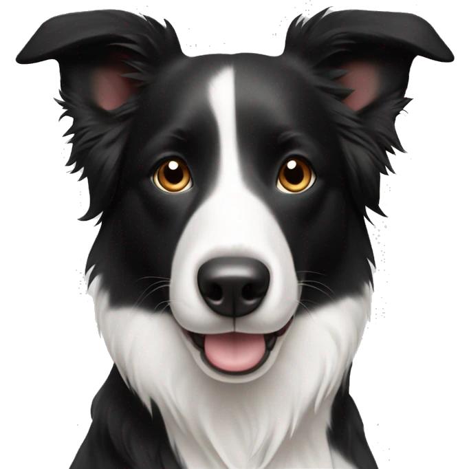 Border Collie Black white with short hair and pricked ears  emoji
