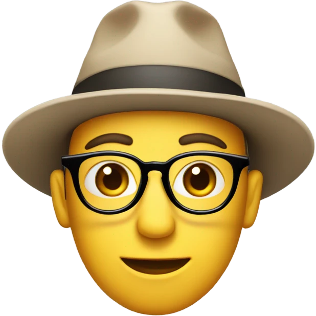 Face with glasses and a hat emoji