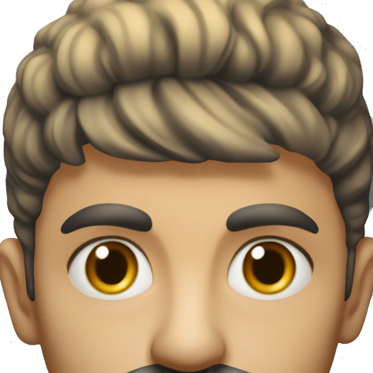 guy 20 years old iranian in 1970 photorealistic serious emoji