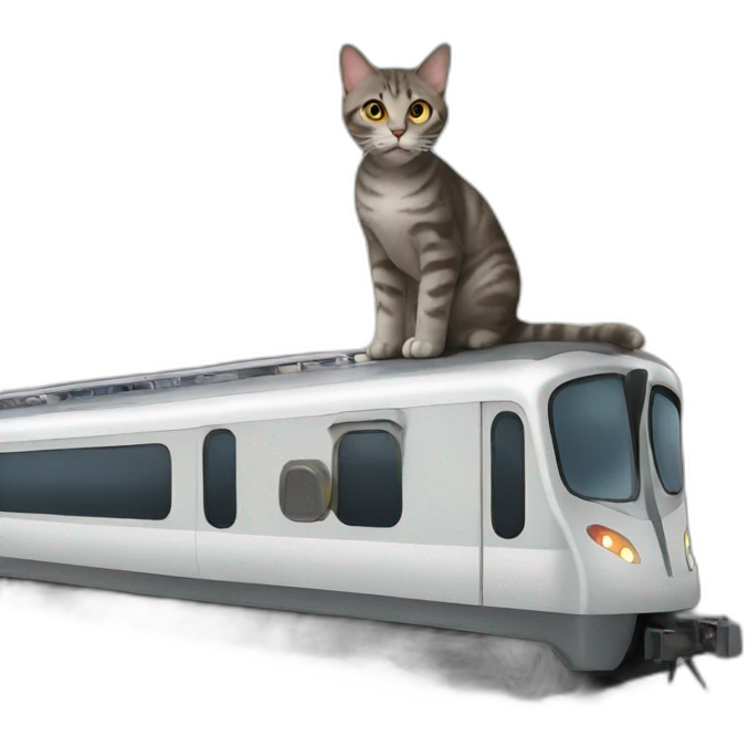 cat on top of a train emoji