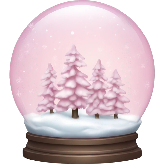 pale pink snow globe shiny snowing emoji