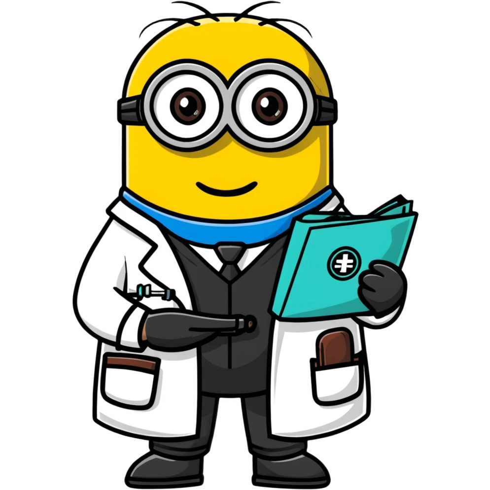 minion character in doctor outfit emoji