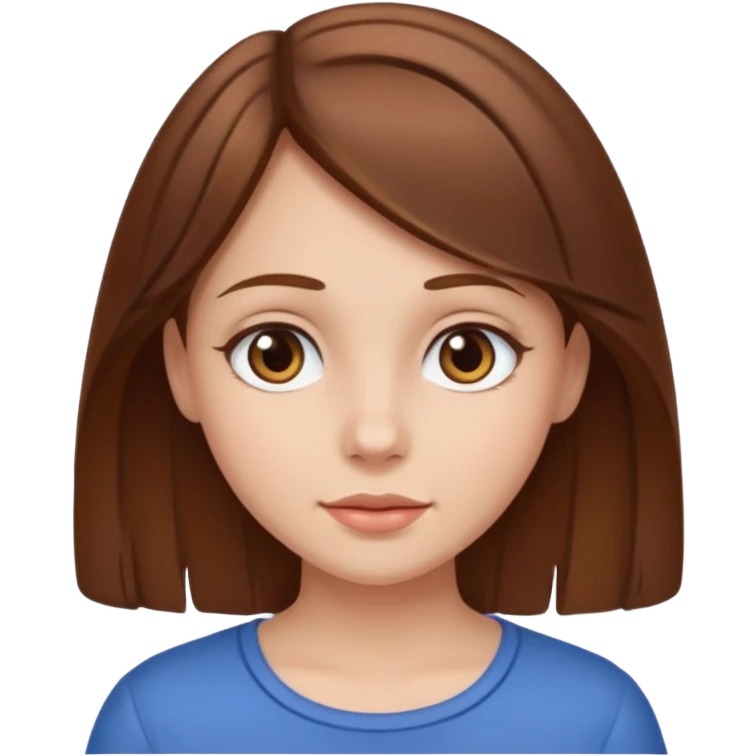 فتاه بيضاء شعرها بني emoji