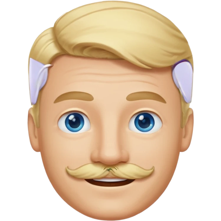 guy with blond hair, mustache, and blue eyes emoji