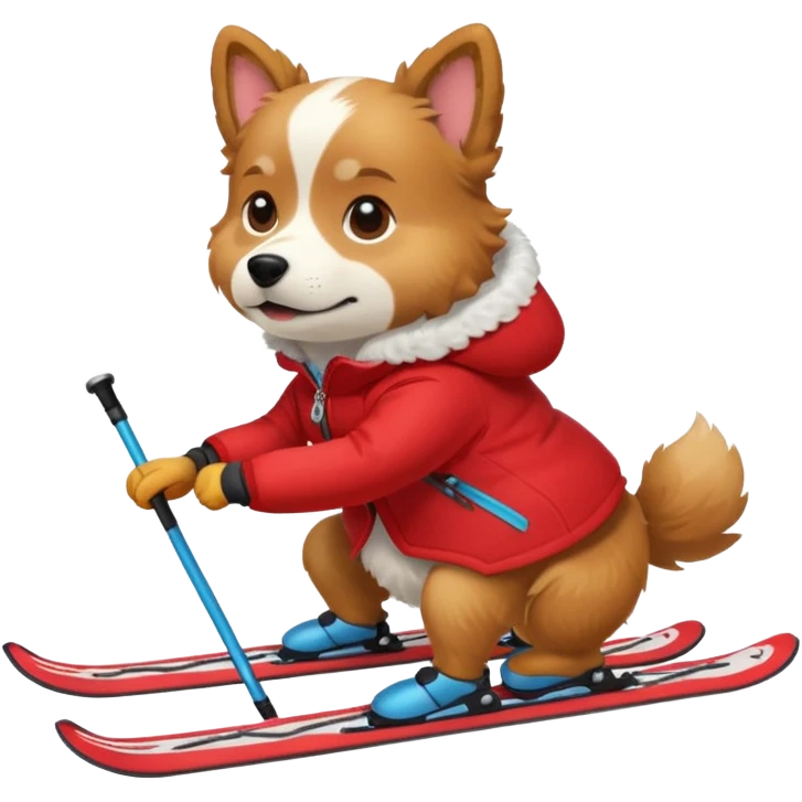 dog skiing emoji