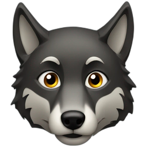 simple dark wolf head looking to right emoji