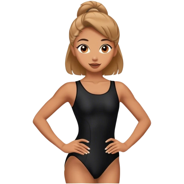 sport dancer in black leotards who talk emoji