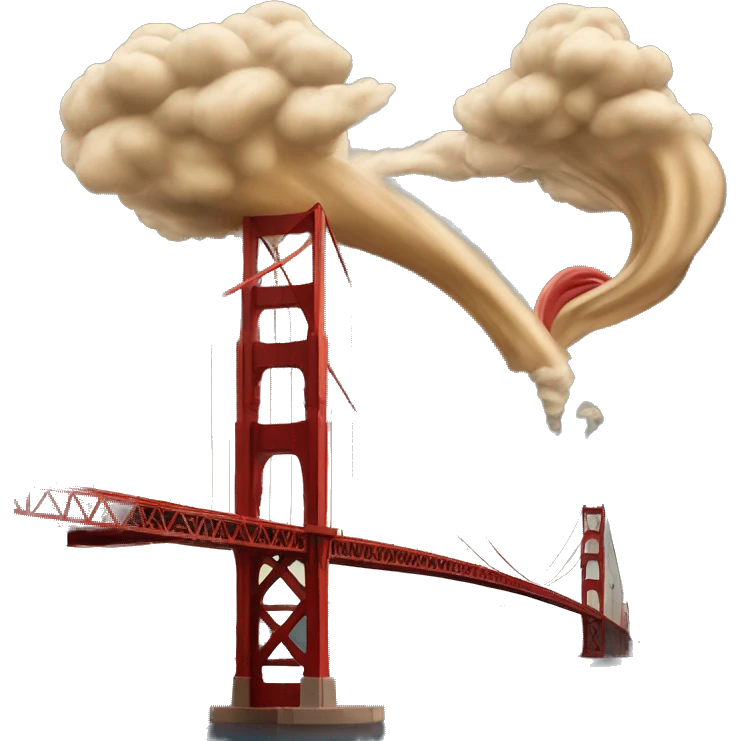 Golden Gate Bridge and tornado  emoji