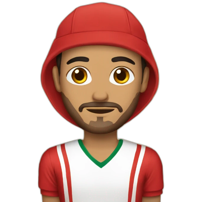  Someone with the national Moroccan jersey and “DIMA MAROC”Sentence  emoji