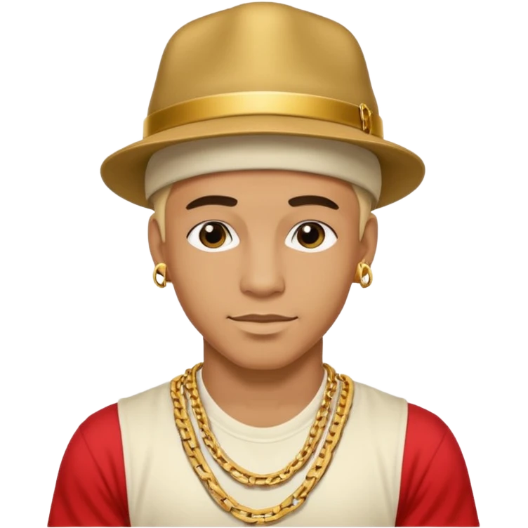 80s male breakdancer with big gold chain and hat emoji
