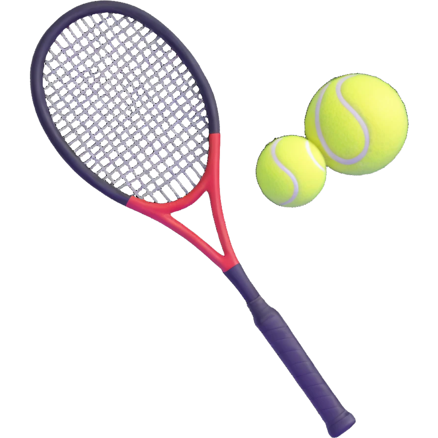 preppy tennis racket and ball emoji