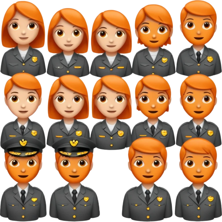 смайлы в едином графито-темнооранжевом стиле emoji