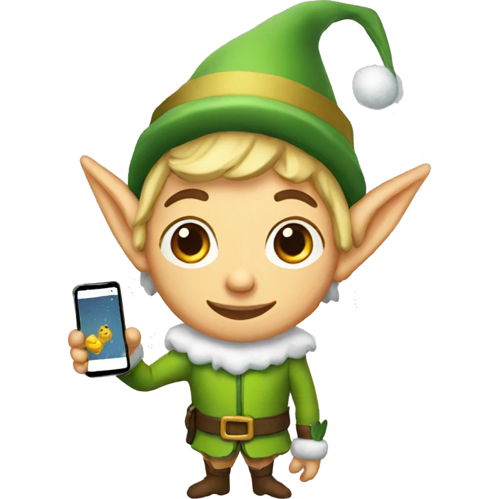 elf with mobile emoji