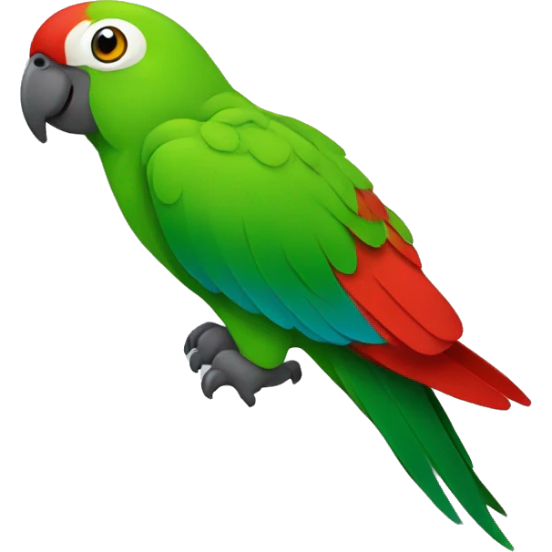Green Amazonian parrot bird with red and green emoji