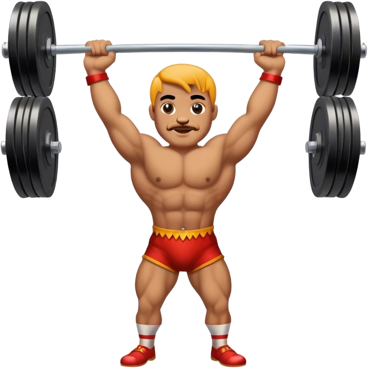 Vintage Circus strong man holding up barbell emoji