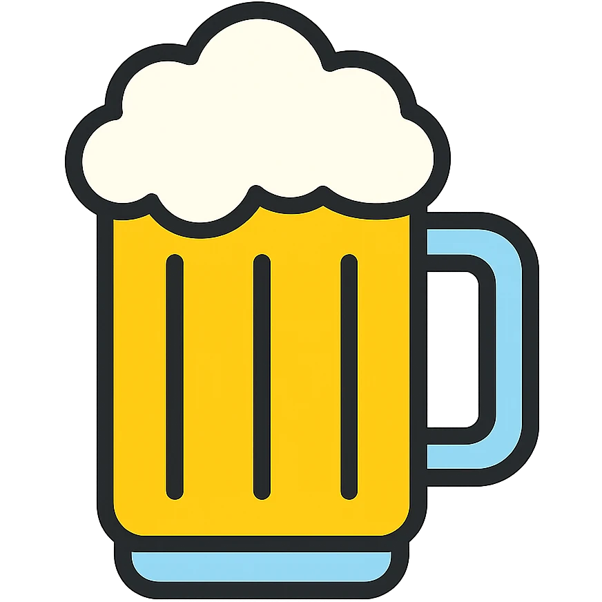 beer mug icon with color outline emoji