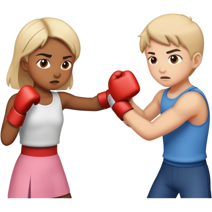 Boy fighting girl emoji