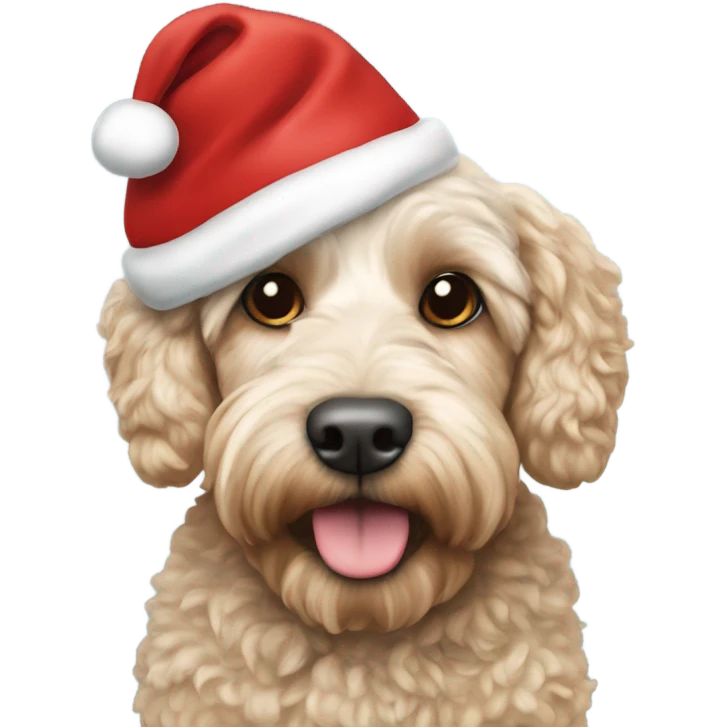 cockapoo with Santa hat emoji