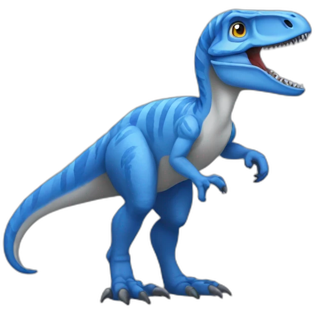blue velociraptor thinking emoji